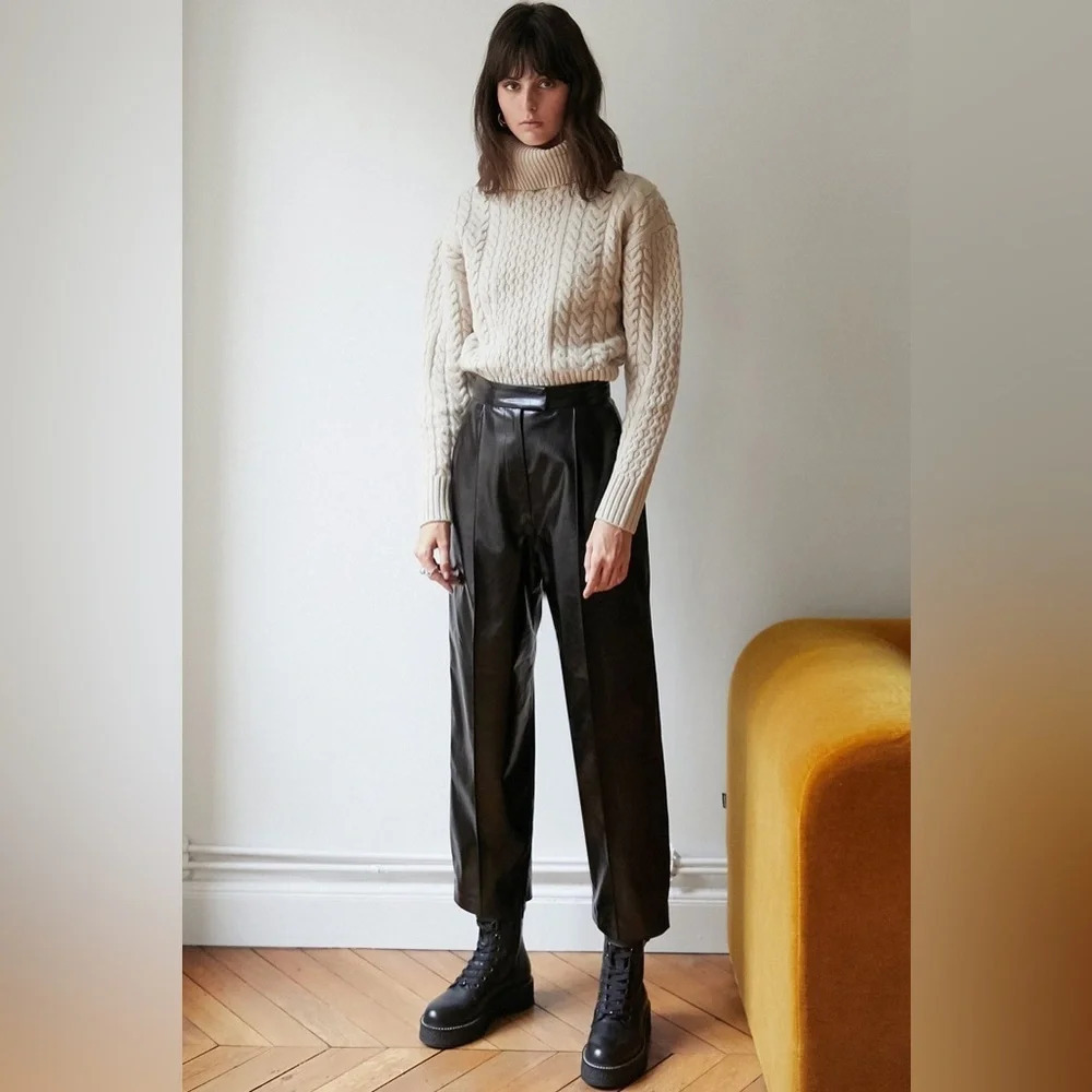 🏷️ NWT Pixie Market Oslo Patent Straight Leg Pants - Picture 4 of 13